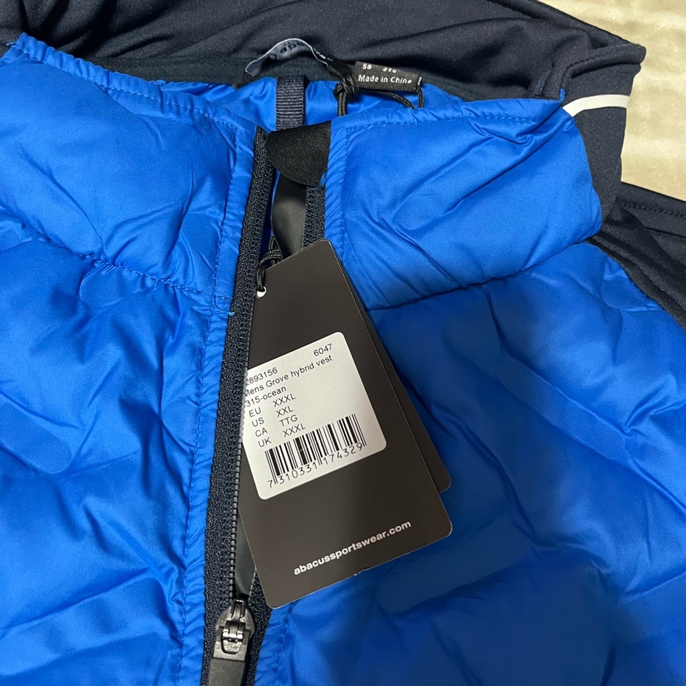 Abacus Grove Hybrid Vest Golf Quilted Full Zip Blue Black Men Size XXL - Picture 3 of 8